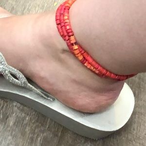 Set of Three Wooden Ankle Bracelets